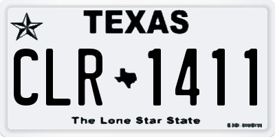 TX license plate CLR1411