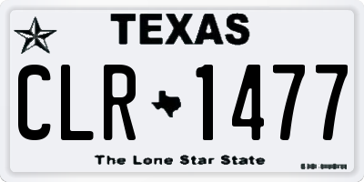 TX license plate CLR1477