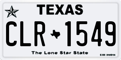TX license plate CLR1549