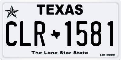 TX license plate CLR1581