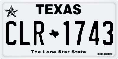 TX license plate CLR1743