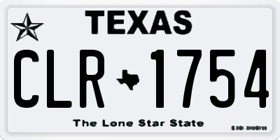 TX license plate CLR1754