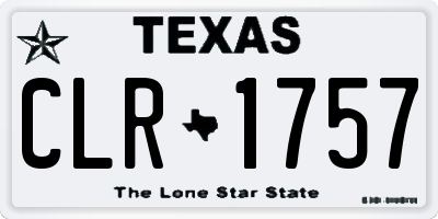 TX license plate CLR1757