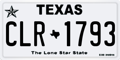 TX license plate CLR1793