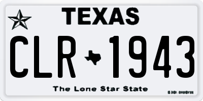 TX license plate CLR1943