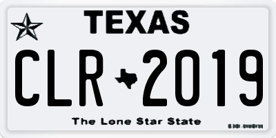 TX license plate CLR2019