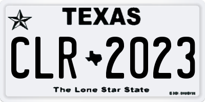 TX license plate CLR2023