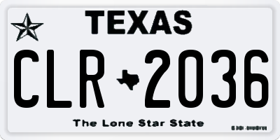 TX license plate CLR2036