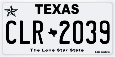 TX license plate CLR2039