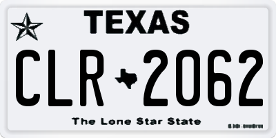 TX license plate CLR2062