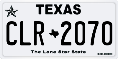 TX license plate CLR2070