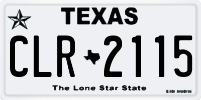 TX license plate CLR2115