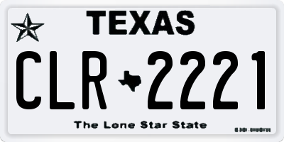 TX license plate CLR2221