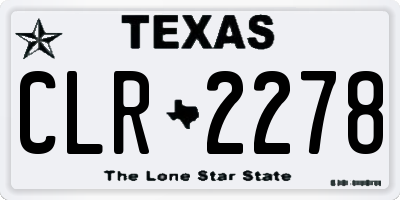 TX license plate CLR2278