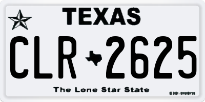 TX license plate CLR2625