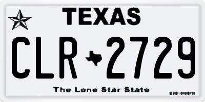 TX license plate CLR2729