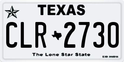 TX license plate CLR2730