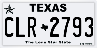 TX license plate CLR2793