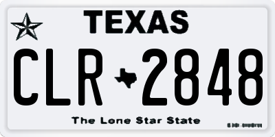 TX license plate CLR2848