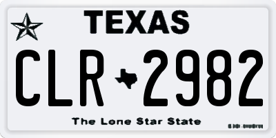 TX license plate CLR2982
