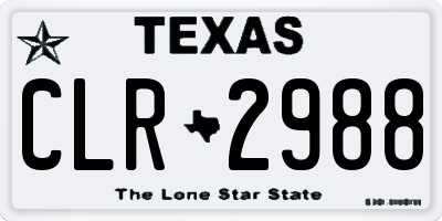 TX license plate CLR2988