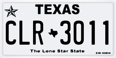 TX license plate CLR3011