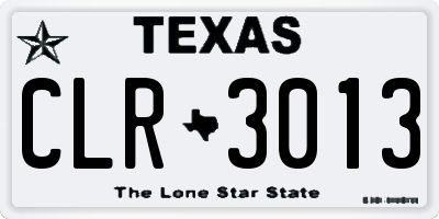 TX license plate CLR3013