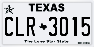 TX license plate CLR3015