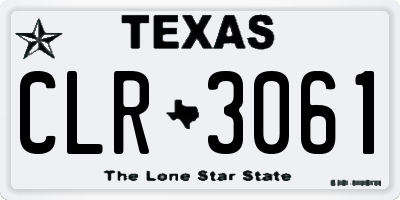 TX license plate CLR3061