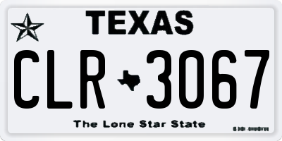 TX license plate CLR3067