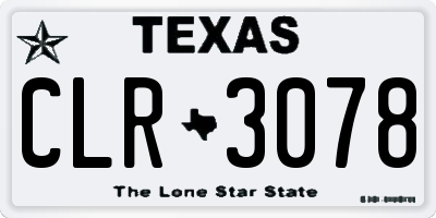 TX license plate CLR3078