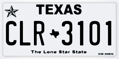 TX license plate CLR3101
