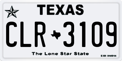 TX license plate CLR3109