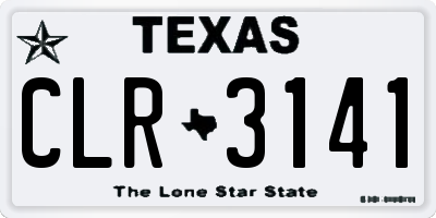 TX license plate CLR3141
