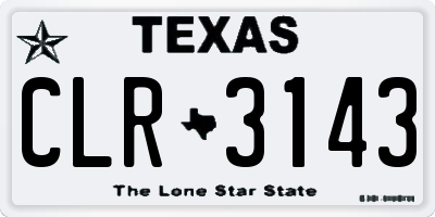 TX license plate CLR3143