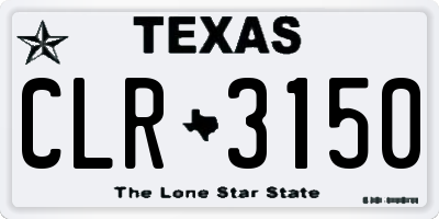 TX license plate CLR3150