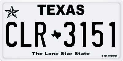 TX license plate CLR3151