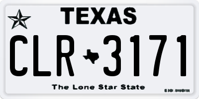 TX license plate CLR3171