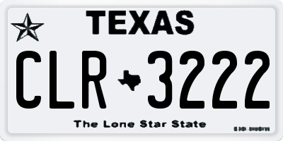 TX license plate CLR3222