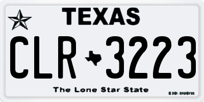 TX license plate CLR3223