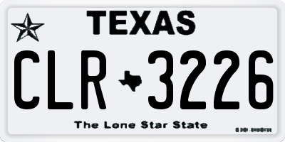 TX license plate CLR3226
