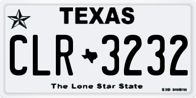 TX license plate CLR3232