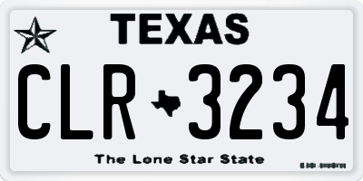 TX license plate CLR3234