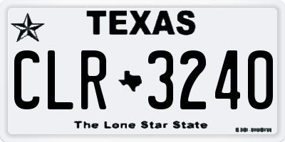 TX license plate CLR3240