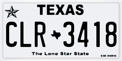 TX license plate CLR3418