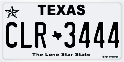 TX license plate CLR3444