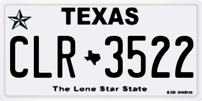 TX license plate CLR3522