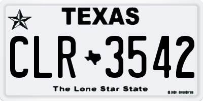 TX license plate CLR3542
