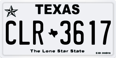 TX license plate CLR3617