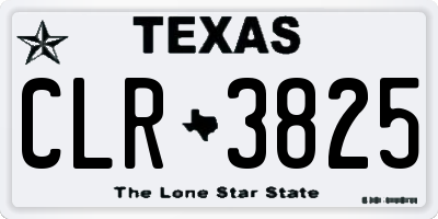 TX license plate CLR3825